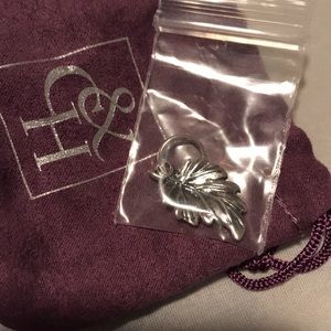 Grace & Heart silver leaf pendant.